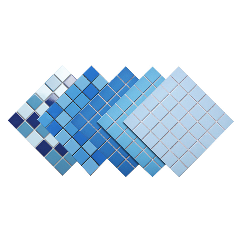 泳池马赛克厂家直销三色蓝马赛克48X48mm 民宿工程游泳池马赛克瓷砖